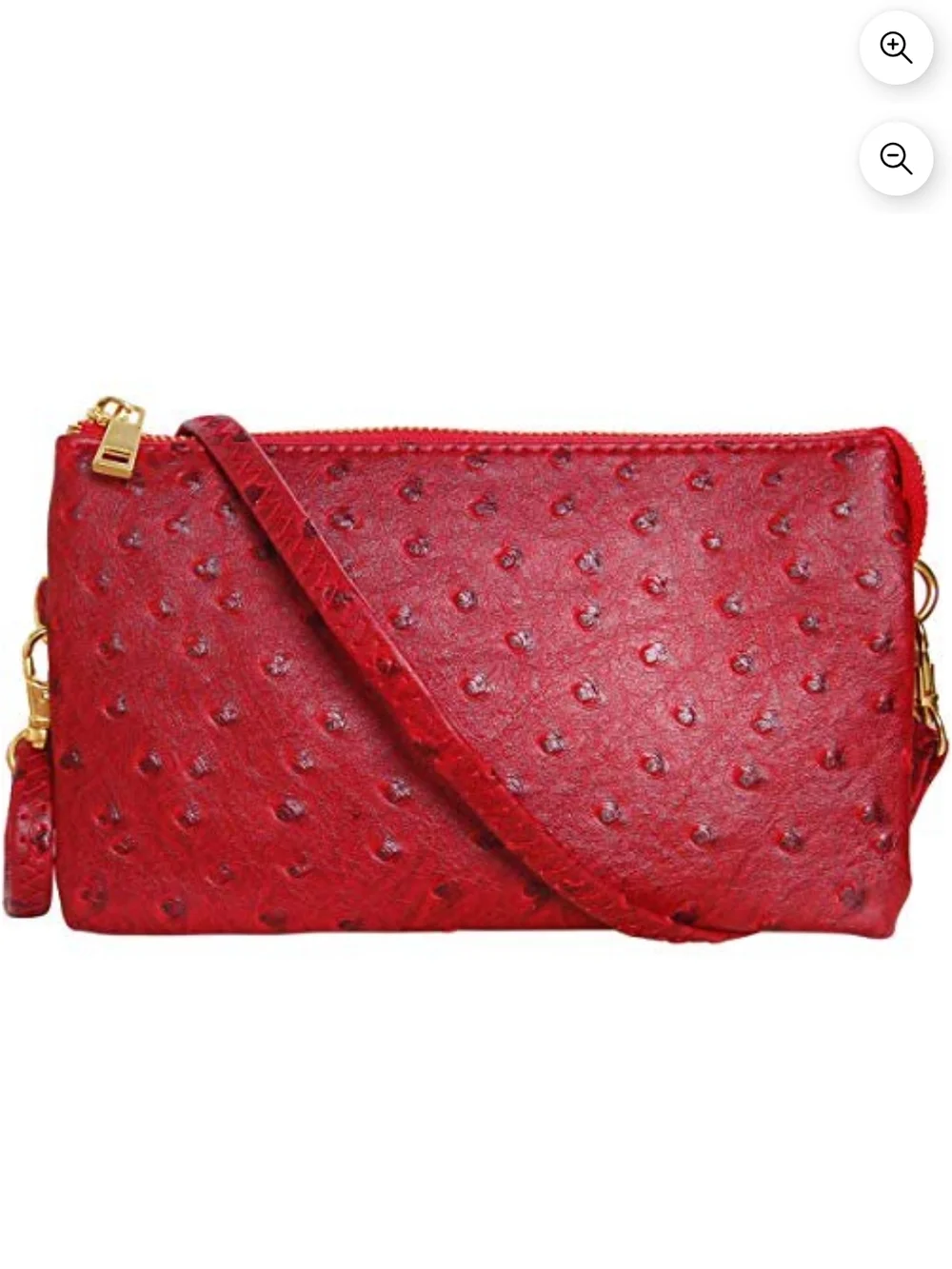 Humble Chic Vegan Leather Faux Ostrich Convertible Crossbody/Wristlet Strap